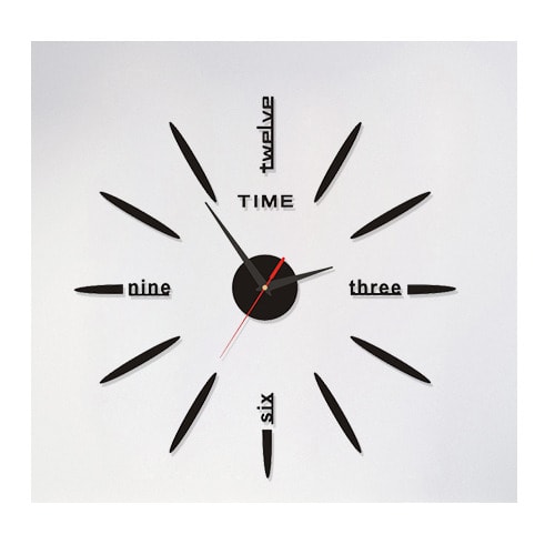 3D Mirror DIY Wall Clock - 40cm