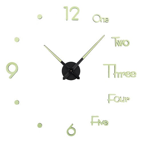 Night Glow Diy 3d Wall Clock - 120cm - 45''