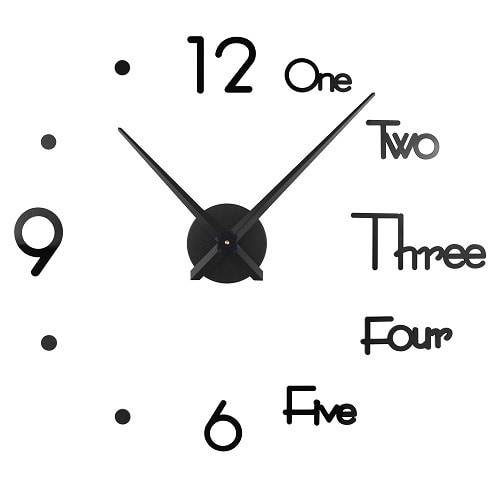 Large Frameless Number/letter Modern 3d Diy Wall Clock (100cm)