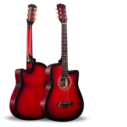 Acoustic Box Guitar With Bag And Strap -Red