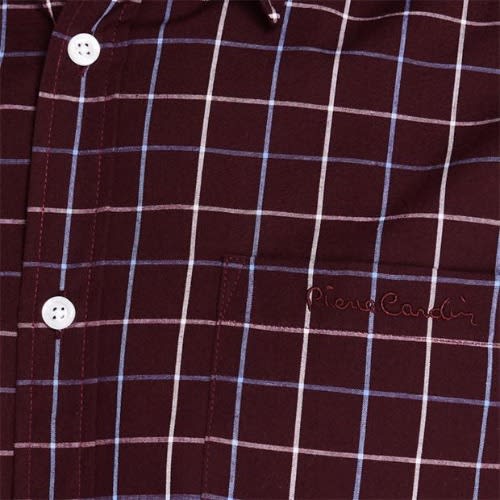 Short Sleeve Shirt Men Burgundy