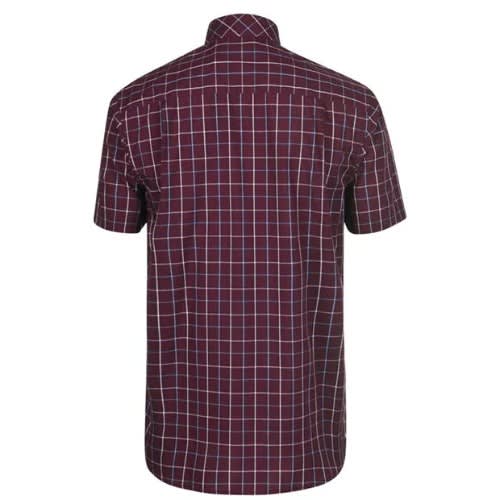 Short Sleeve Shirt Men Burgundy
