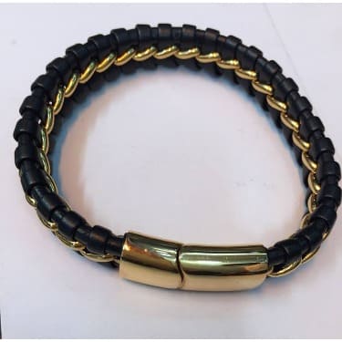 Dope Braided Men's Leather Bracelets - Black
