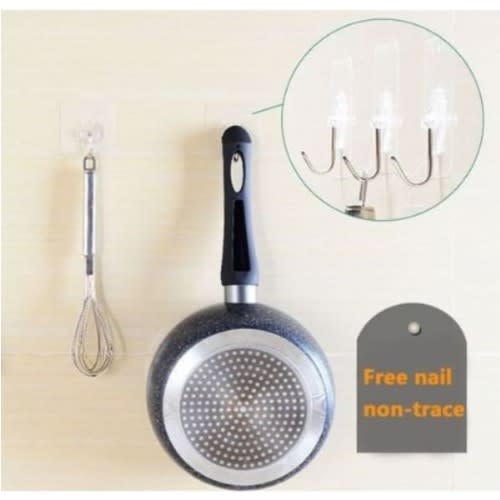 Adhesive Sticker Wall Hooks - 10 Pieces