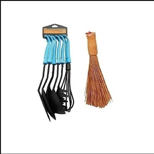 6 Pieces Non-stick Spoon + Ewedu Broom