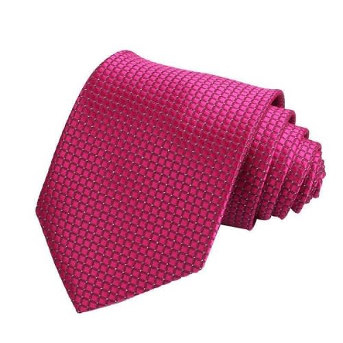 Men's Elegant Micro Diamond Patterned Neck Tie - Wine Red