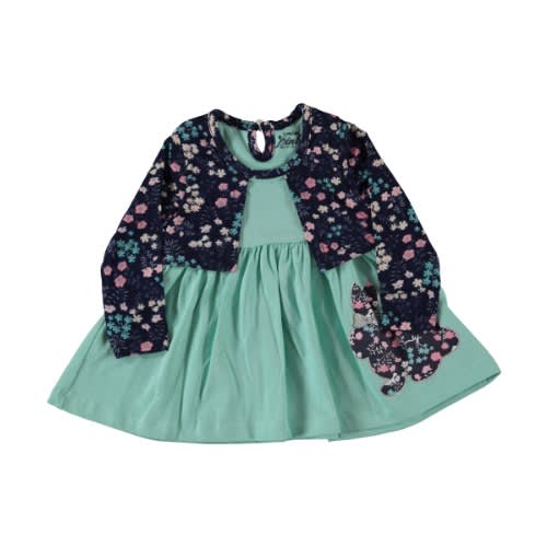 Baby Girl Flowered  Dress  - Green