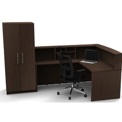 Office Reception Desk With Book Shelf 02