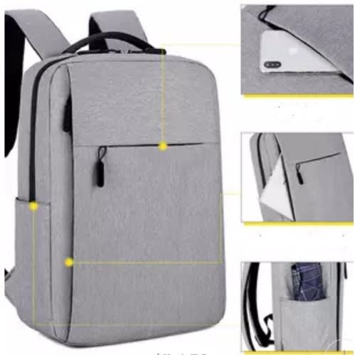 Travel Laptop Backpack With USB Port - Grey