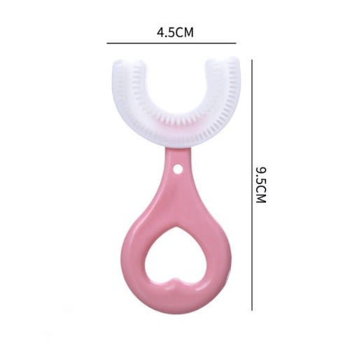Soft Silicon U-shape Toothbrush For Kids - Pink