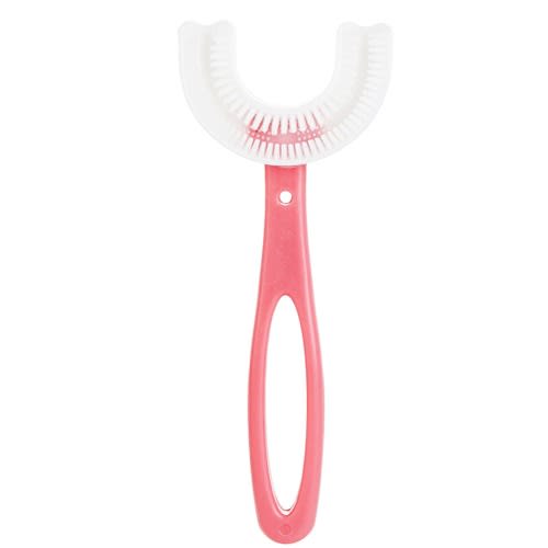Soft Silicon U-shape Toothbrush For Kids - Pink