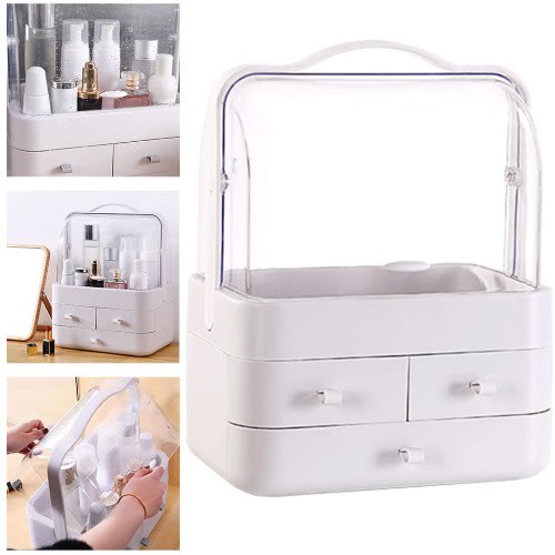 Cosmetic Organiser Storage Box - Dust-proof Makeup Drawers With Lid Waterproof Case
