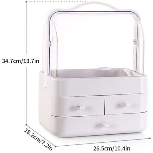 Cosmetic Organiser Storage Box - Dust-proof Makeup Drawers With Lid Waterproof Case