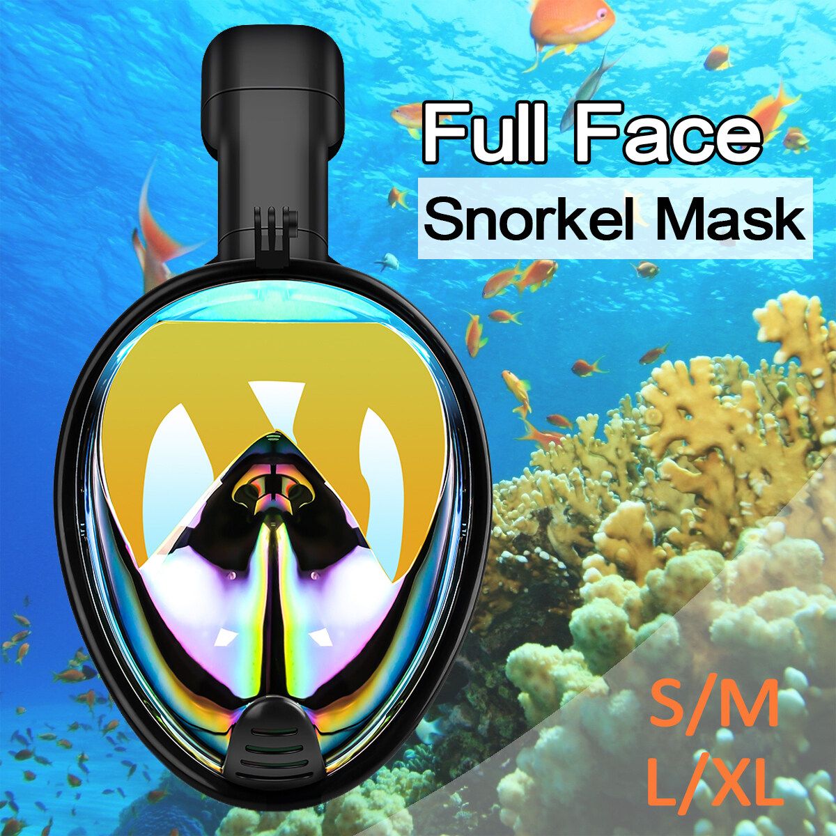 Anti-Fog/UV Swimming Diving Full Face 180° Surface Snorkel Scuba S/M/L/XL S M