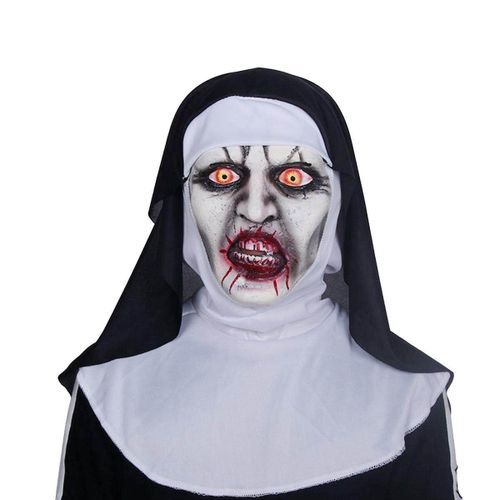 Halloween The Nun Full Head Cosplay Horror Valak Scary Zombie Makeup