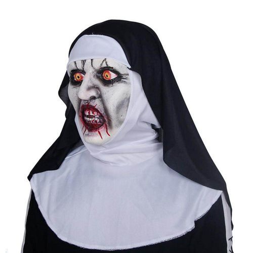 Halloween The Nun Full Head Cosplay Horror Valak Scary Zombie Makeup