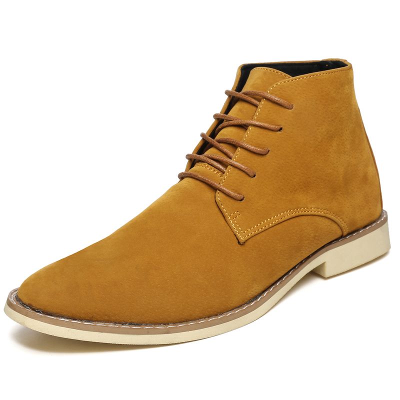 Men Fashion Boots Lace-up Leather Business Shoes Brown