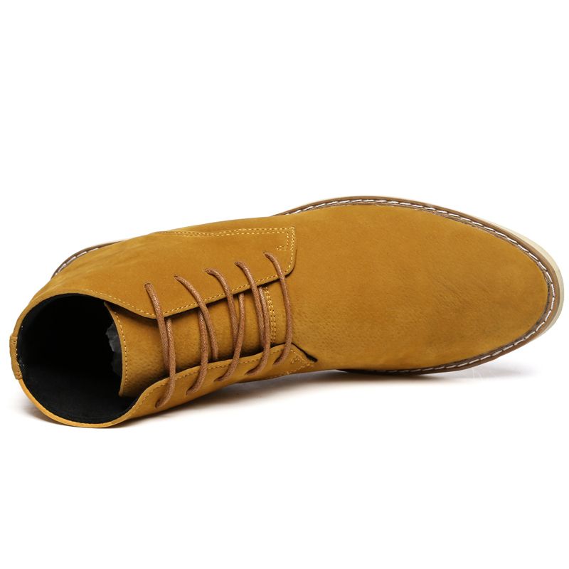 Men Fashion Boots Lace-up Leather Business Shoes Brown