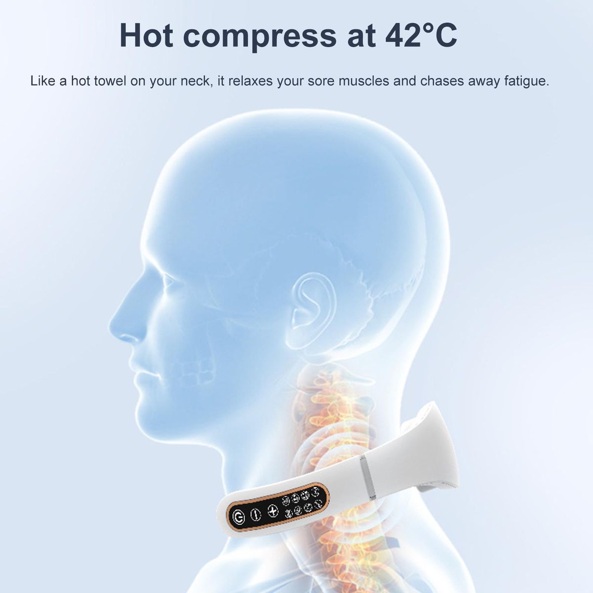 Cervical Spine Massager Strength Adjustment USB Rechargeable Intelligent Pulse Heating Neck Massager Neck Care