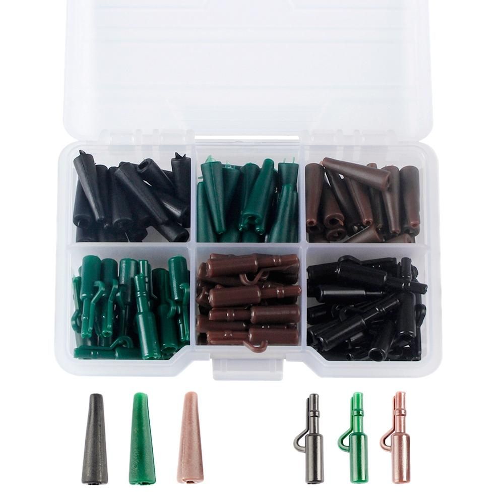 120Pcs Fishing Tackle Kit,Clip Tail Cone Rolling Swivel with