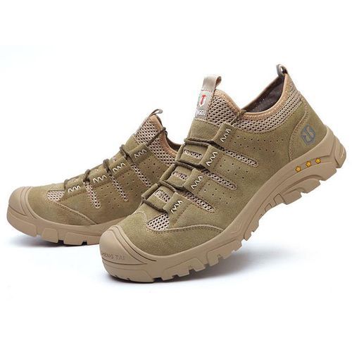 Mens Work Safety Shoes Steel Toe Light Leather Work Boots