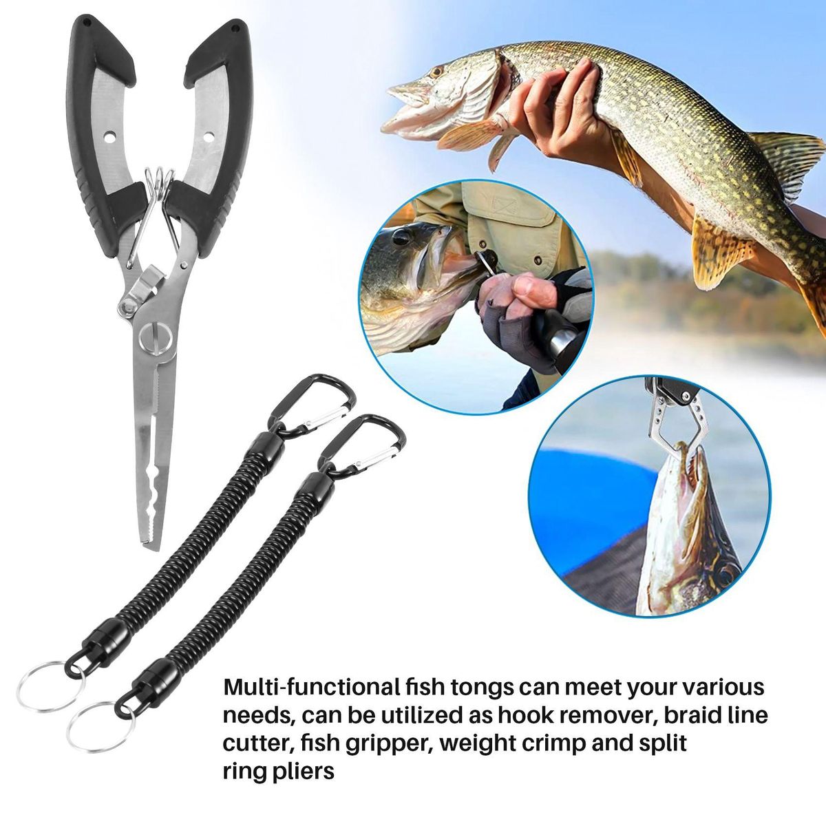 Fishing Gear Fish Lip Gripper with Scale and Measuring Fishi