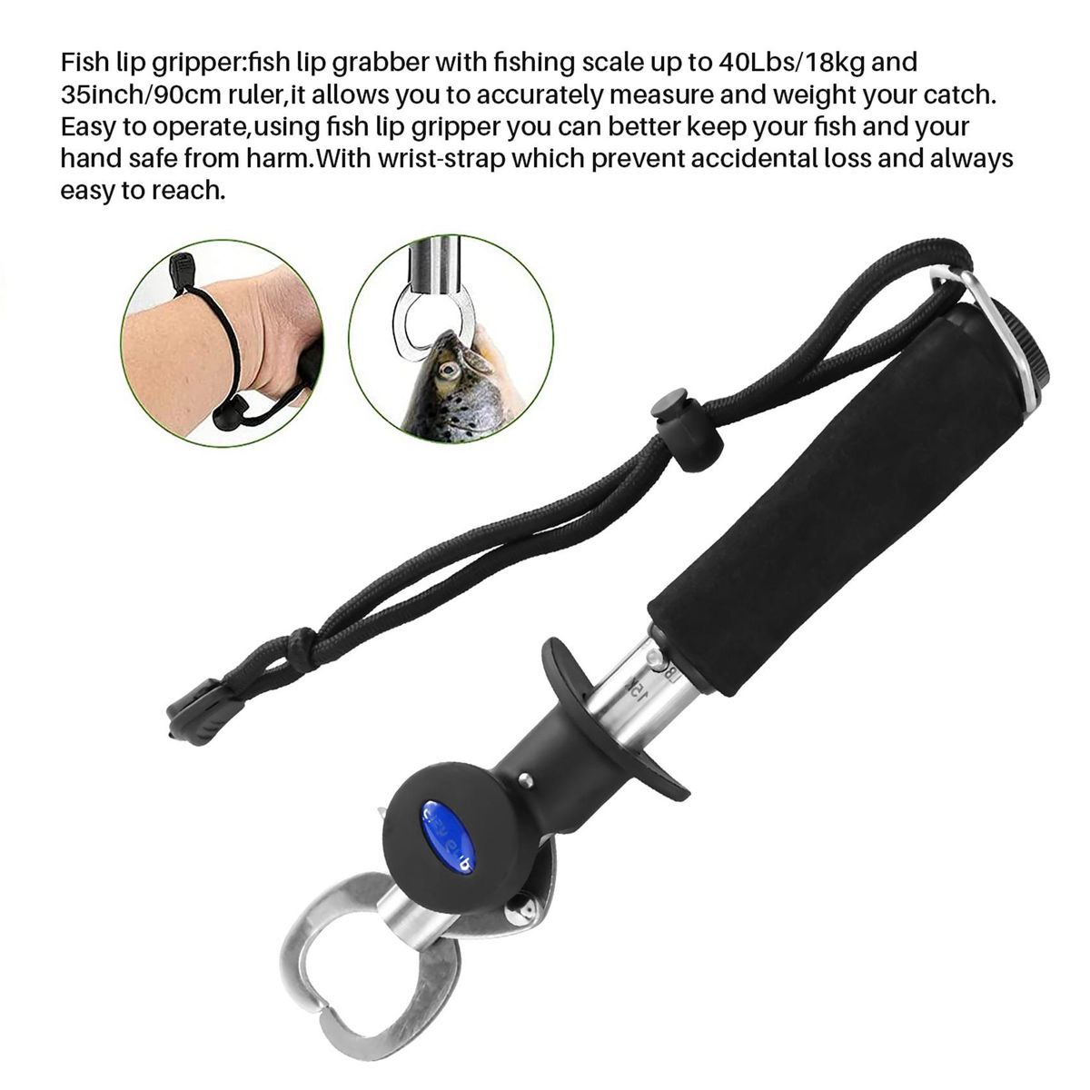 Fishing Gear Fish Lip Gripper with Scale and Measuring Fishi
