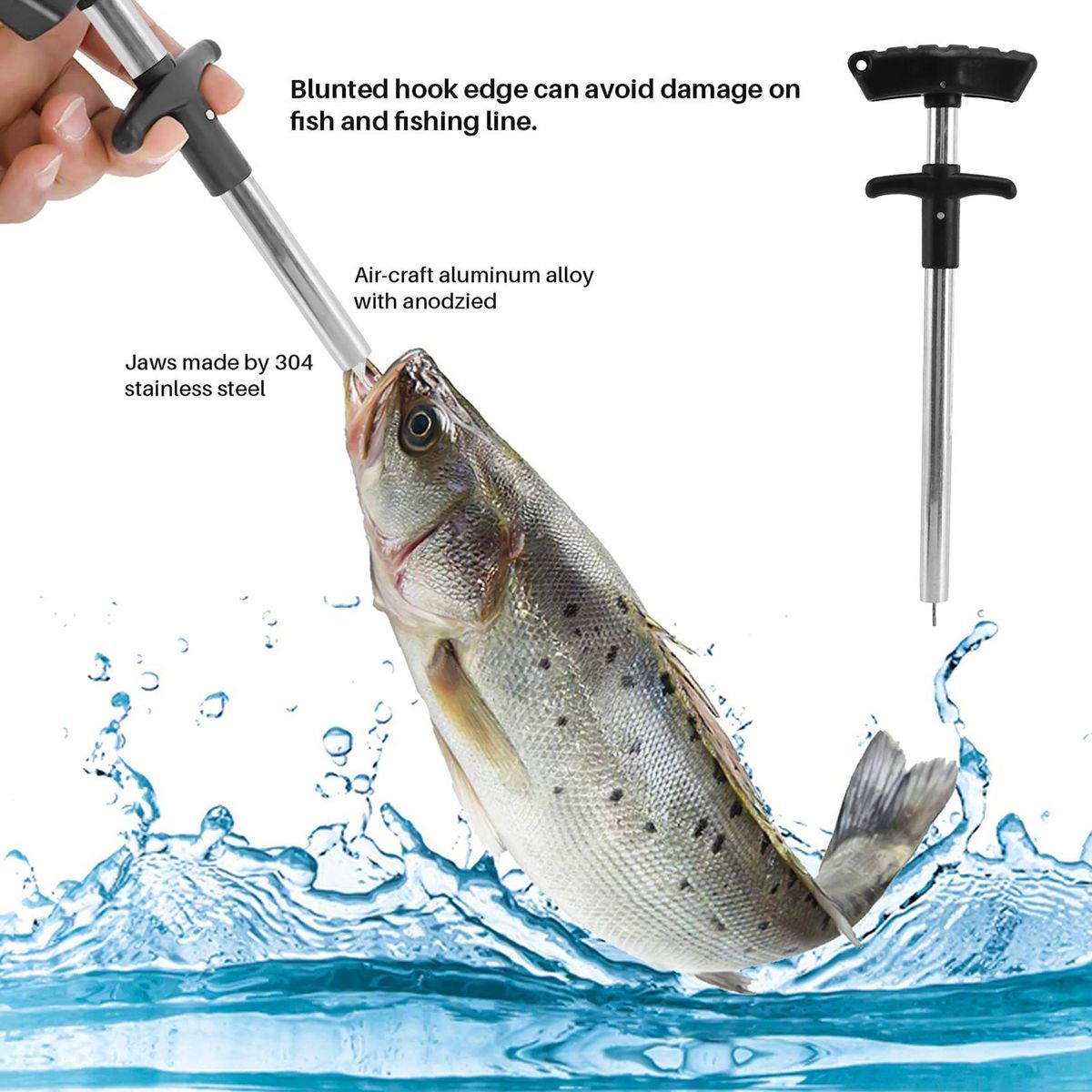 Fishing Gear Fish Lip Gripper with Scale and Measuring Fishi