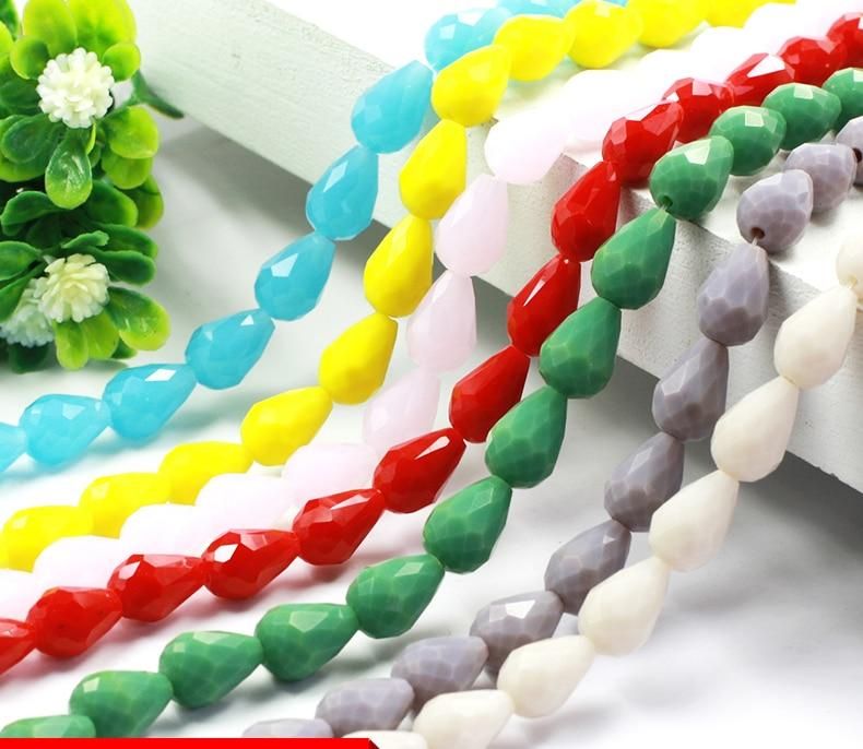 BEAUCHAMP 8*11mm 10pcs Red Crystal Loose Beads Teardrop Faceted Earring Pentant Charm Jewelry Chandelier Needlework Accessories