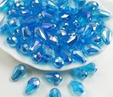 BEAUCHAMP 8*11mm 10pcs Red Crystal Loose Beads Teardrop Faceted Earring Pentant Charm Jewelry Chandelier Needlework Accessories