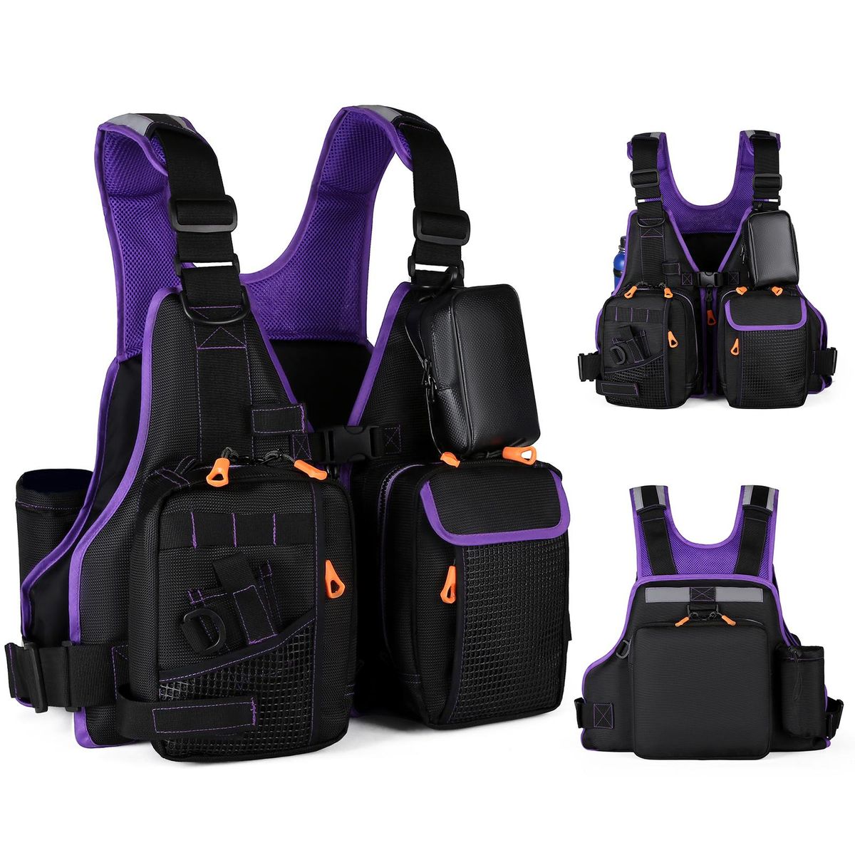 Fly Fishing Vest Pack with Multi Pockets Fishing Vest Jacket for Camping Hiking Fishing Outdoor Water Sports Equipment