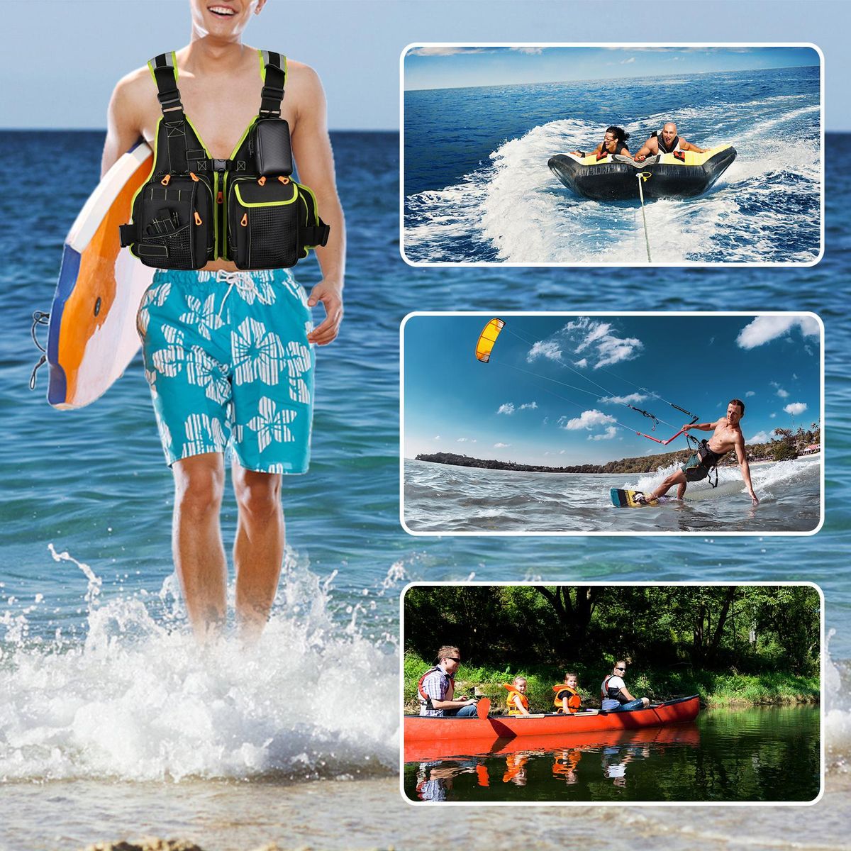 Fly Fishing Vest Pack with Multi Pockets Fishing Vest Jacket for Camping Hiking Fishing Outdoor Water Sports Equipment