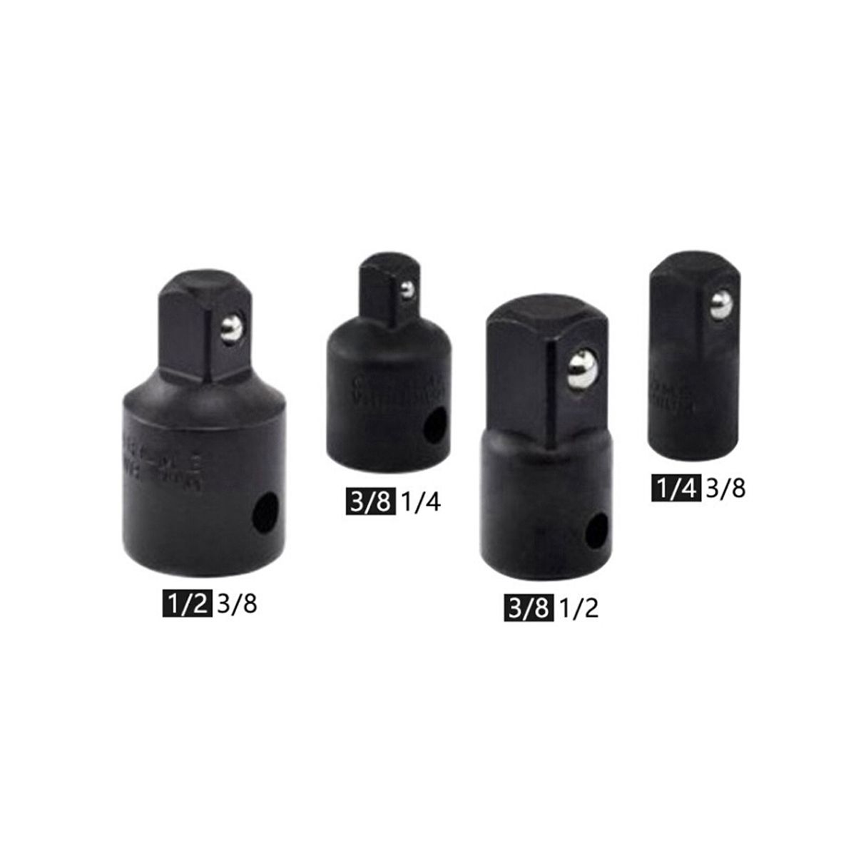 4PC Black Sleeve Sleeve Conversion Head Steel Ball Conversion Head Mutual Conversion Joint