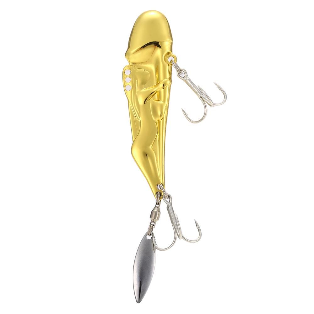 10g / 15g / 25g Fishing Lure with 2 Triple Hooks Spoon Lure Fishing Bait with Reflective Metal Tail Carp Fishing Tackles