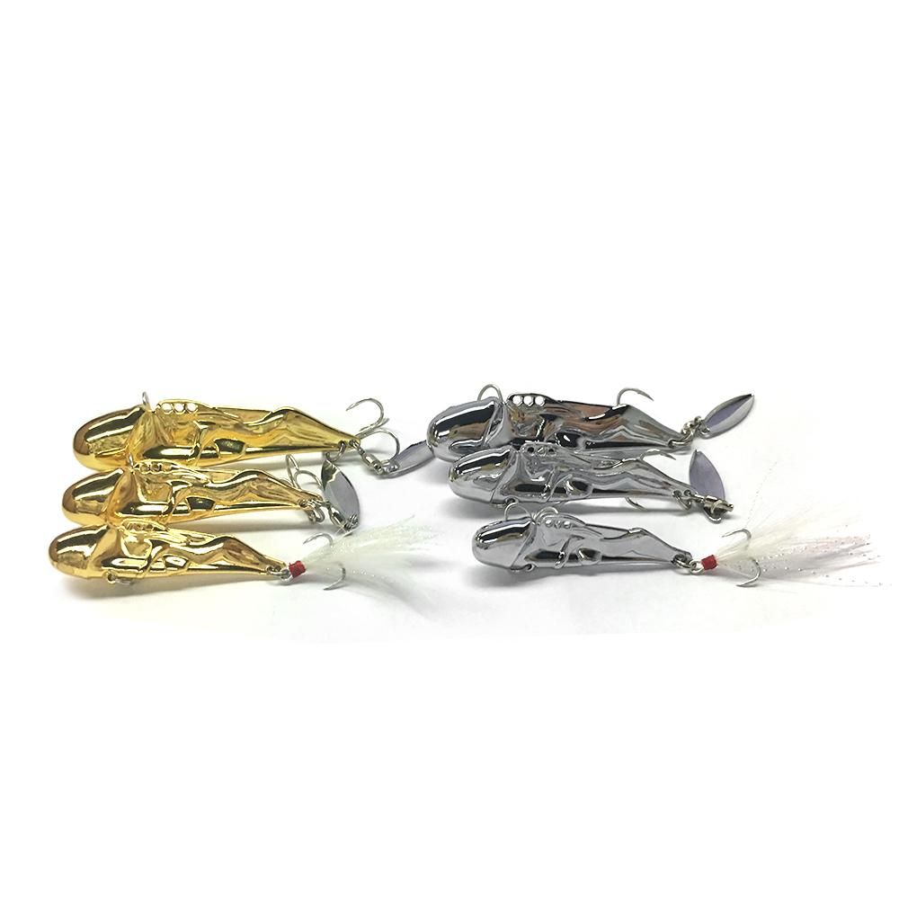 10g / 15g / 25g Fishing Lure with 2 Triple Hooks Spoon Lure Fishing Bait with Reflective Metal Tail Carp Fishing Tackles