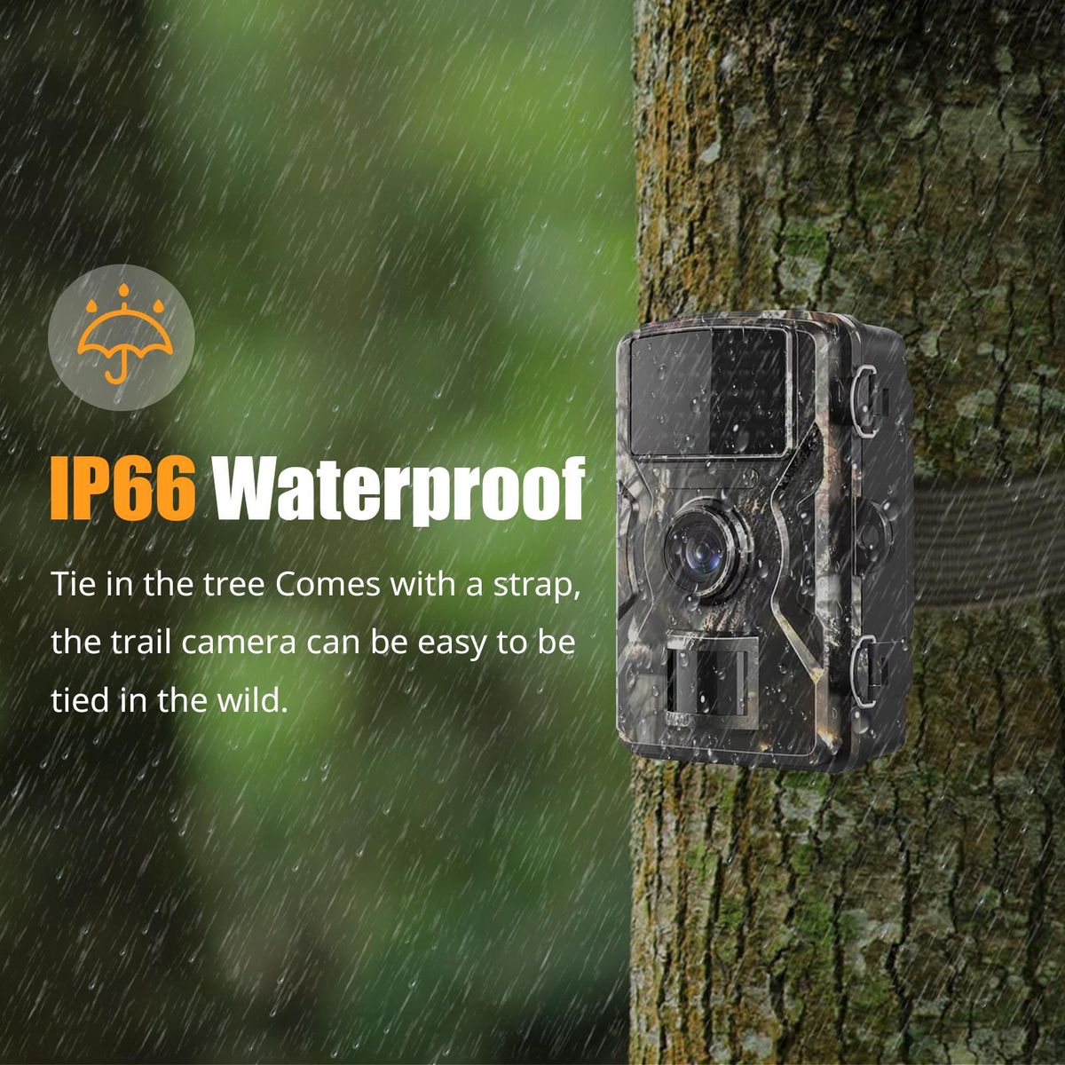1080P Trail Game Hunting Camera With IR Night Vision, Motion Detection, IP66 Waterproof, 0.6S Trigger Time And 2.4'' TFT Color Display For Outdoor Wildlife, Hunting, Farm Monitoring And Home Security Surveillance