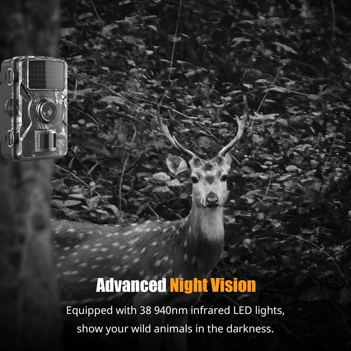 1080P Trail Game Hunting Camera With IR Night Vision, Motion Detection, IP66 Waterproof, 0.6S Trigger Time And 2.4'' TFT Color Display For Outdoor Wildlife, Hunting, Farm Monitoring And Home Security Surveillance