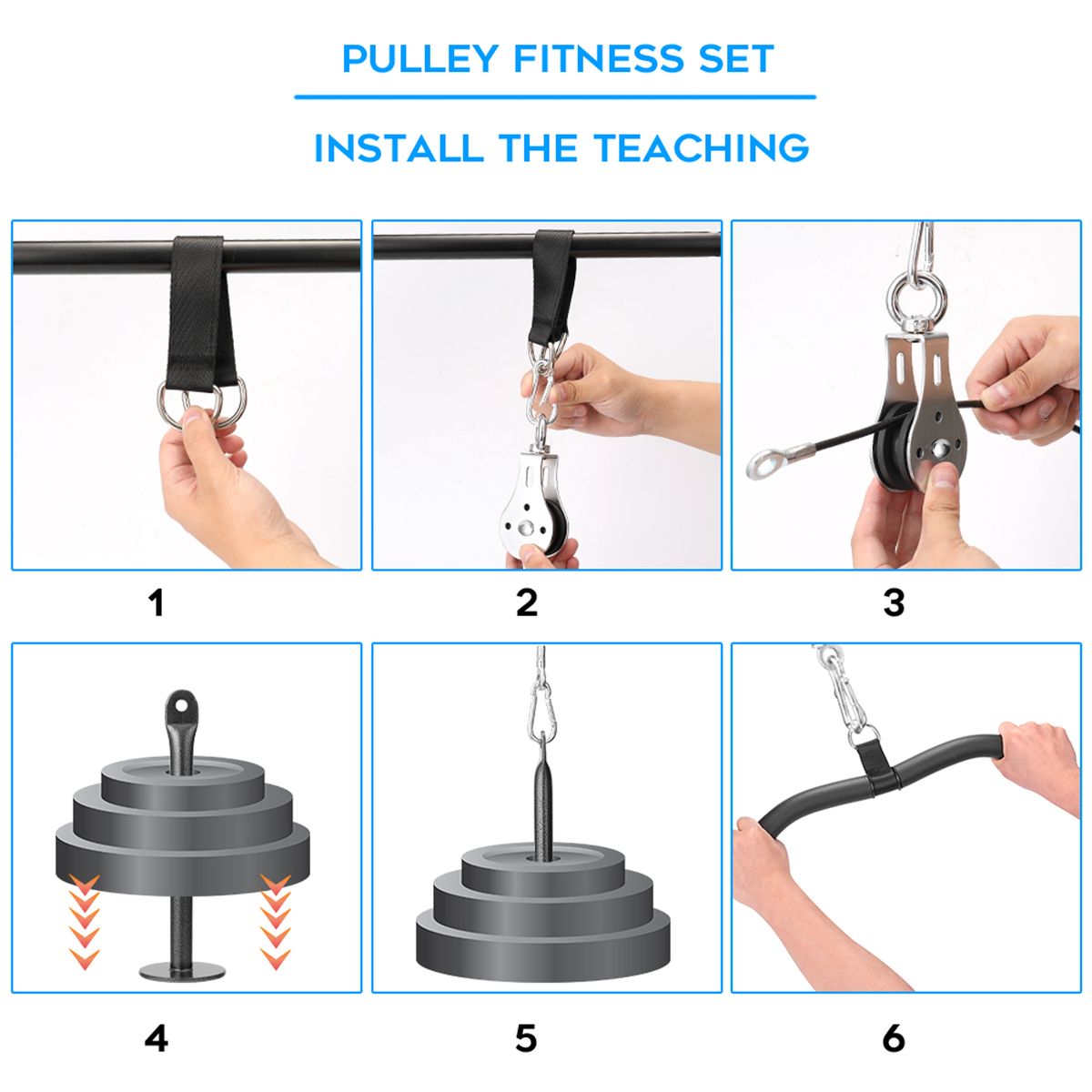 Fitness DIY Pulley Cable Machine Attachment System Lifting