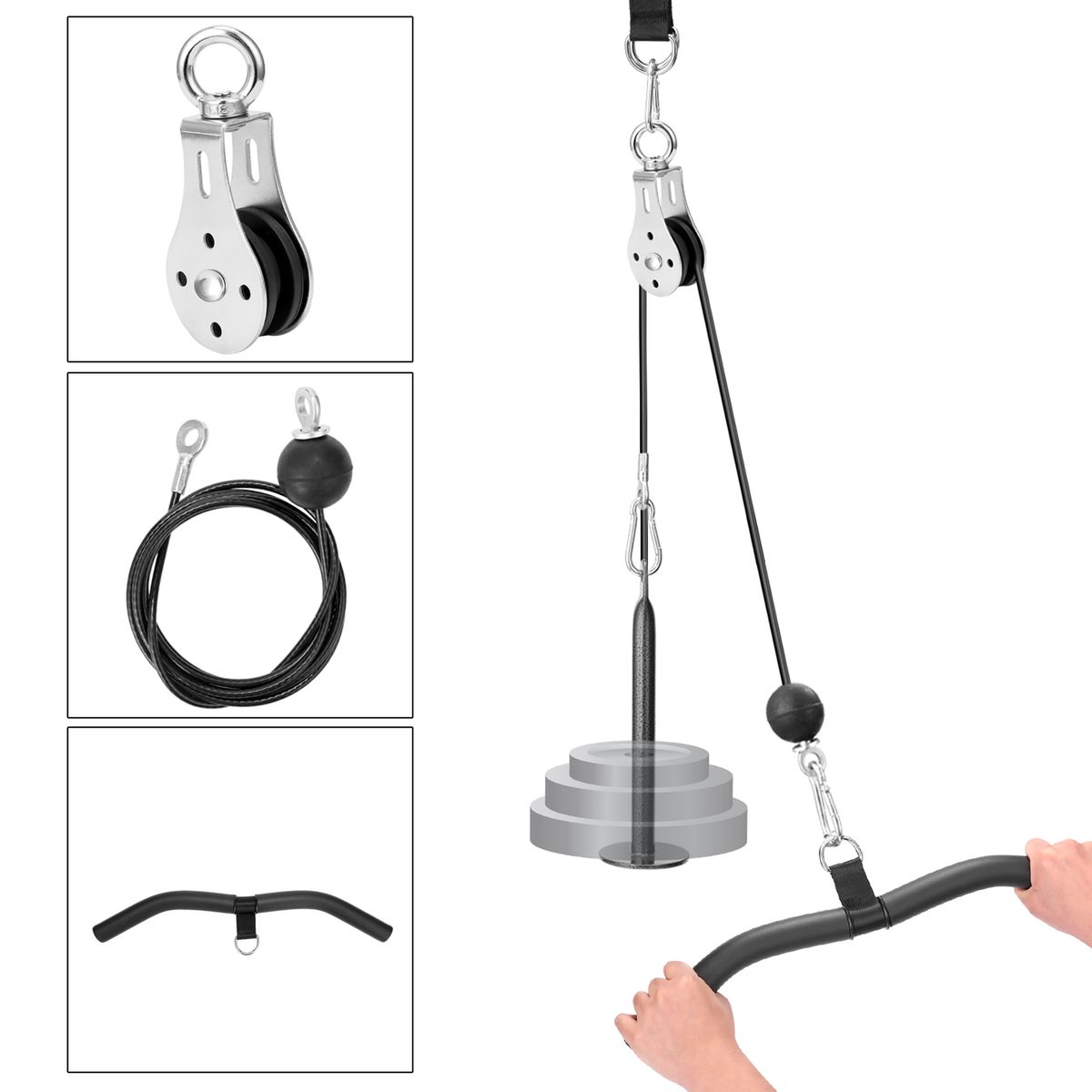 Fitness DIY Pulley Cable Machine Attachment System Lifting