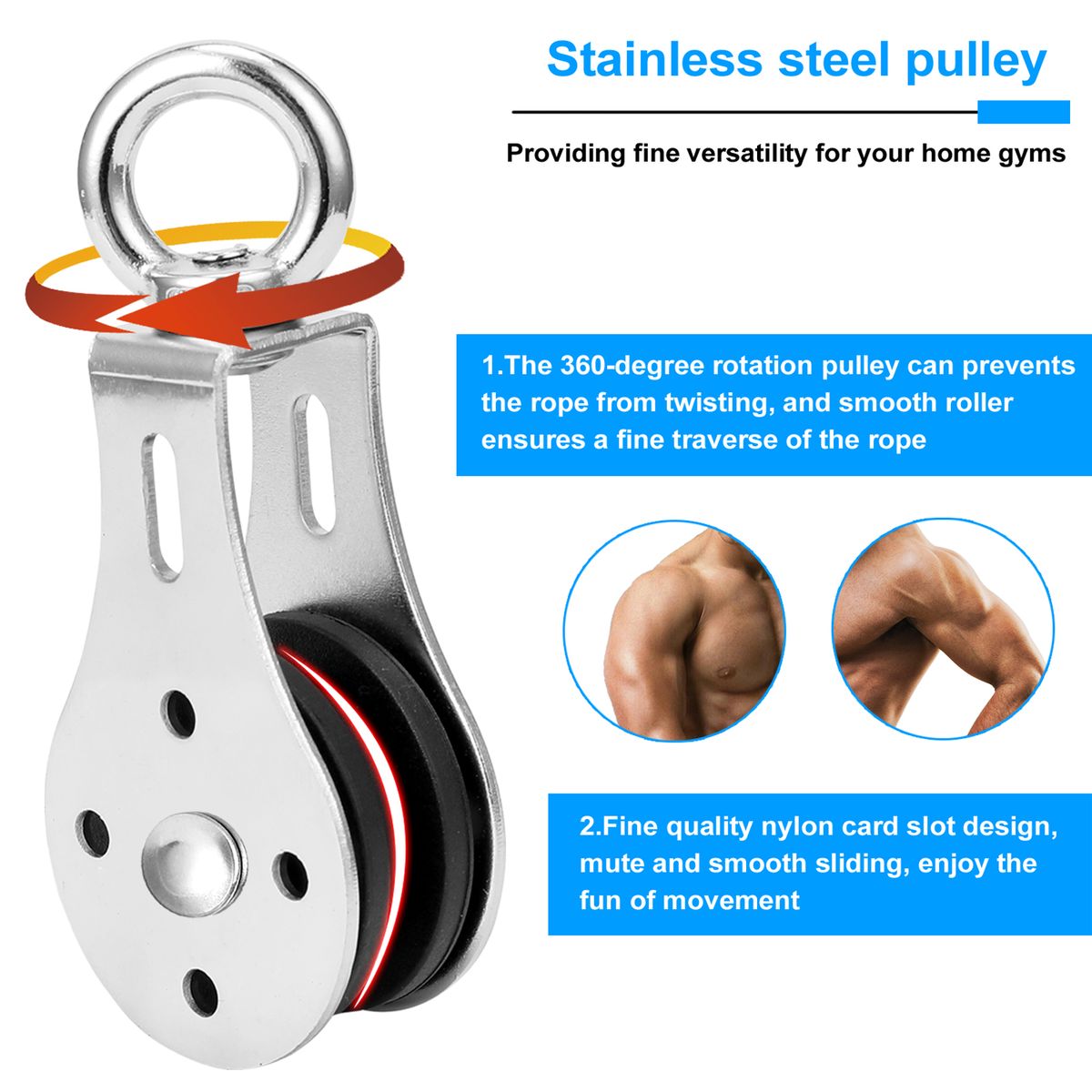 Fitness DIY Pulley Cable Machine Attachment System Lifting