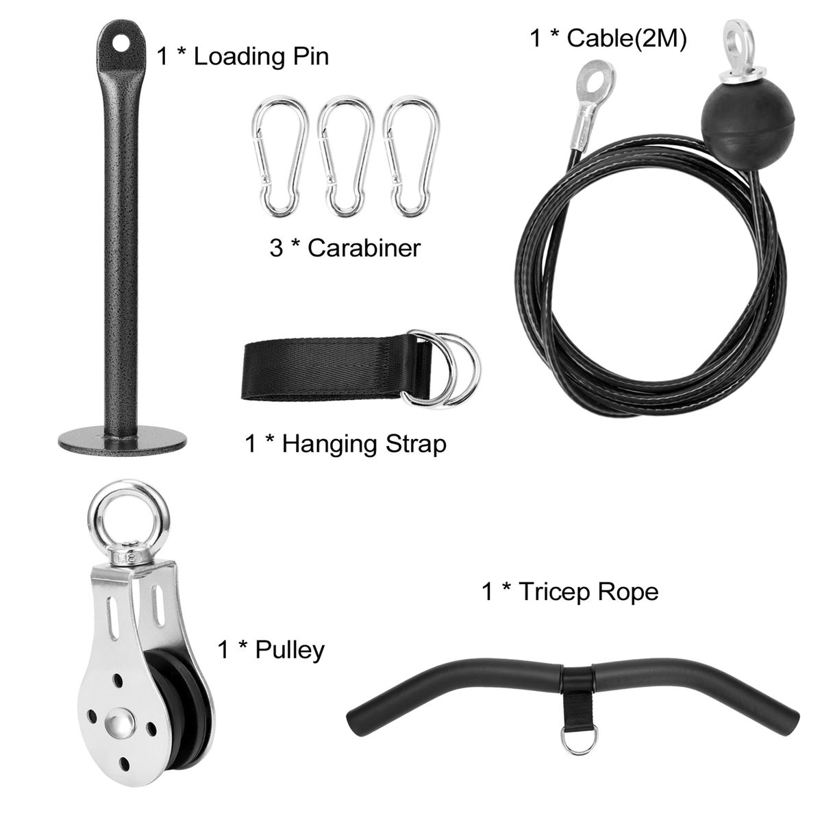 Fitness DIY Pulley Cable Machine Attachment System Lifting