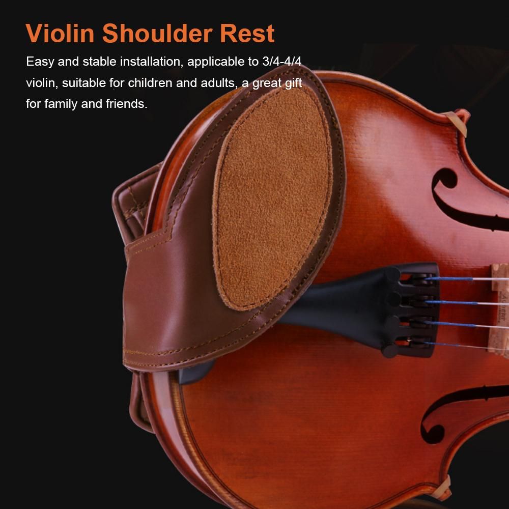 Violin Shoulder Rest Violin Chin Rest Large Violin Shoulder Pad Sheepskin Shoulder Pad Sheepskin Chin Pad Protector for 3/4-4/4 Violin