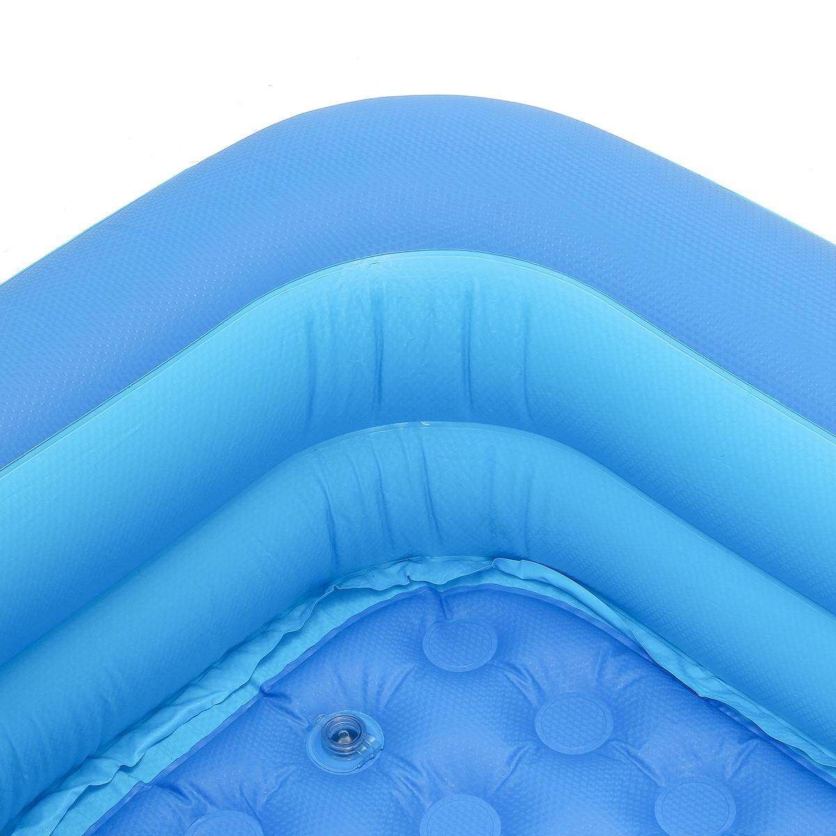 Inflatable Kids Set Swimming Pool Two/Three Circle Water Play Fun Center Blue-120X90X36cm Blue