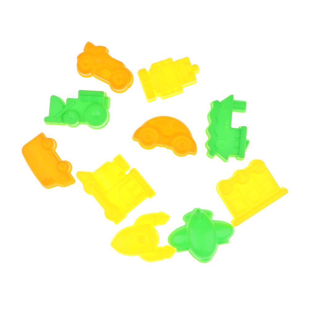 10 Pieces Of Plastic Sea-Land-Air Vehicle Molds, Kids Beach Sandcastle