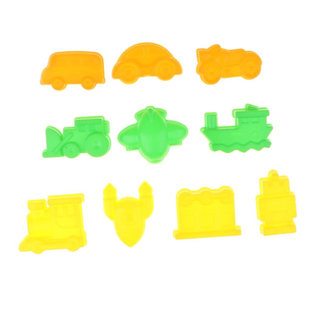 10 Pieces Of Plastic Sea-Land-Air Vehicle Molds, Kids Beach Sandcastle