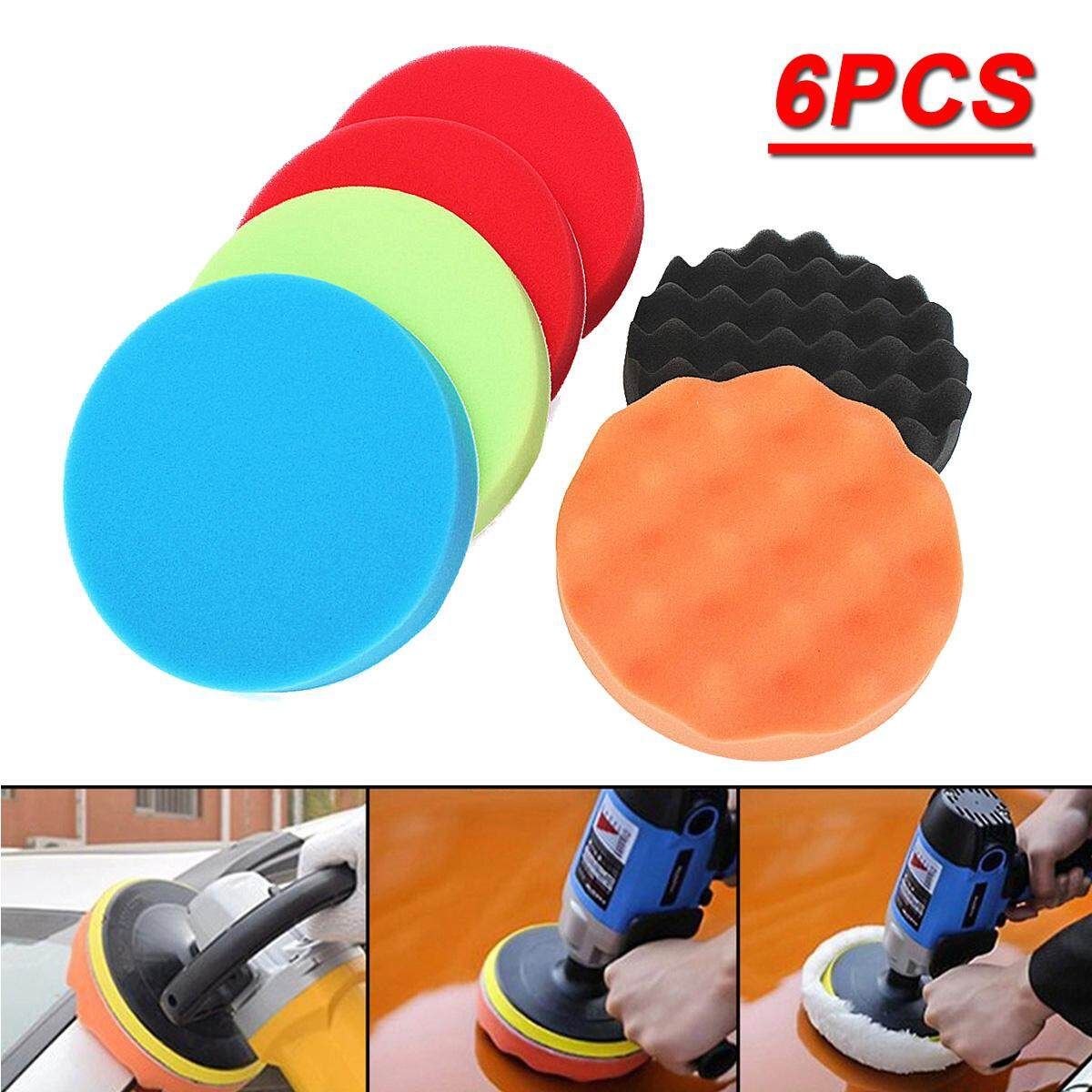 6Pcs 6inch 150mm Sponge Polishing Pad Buffing Foam Buffer Kit For Car Polisher