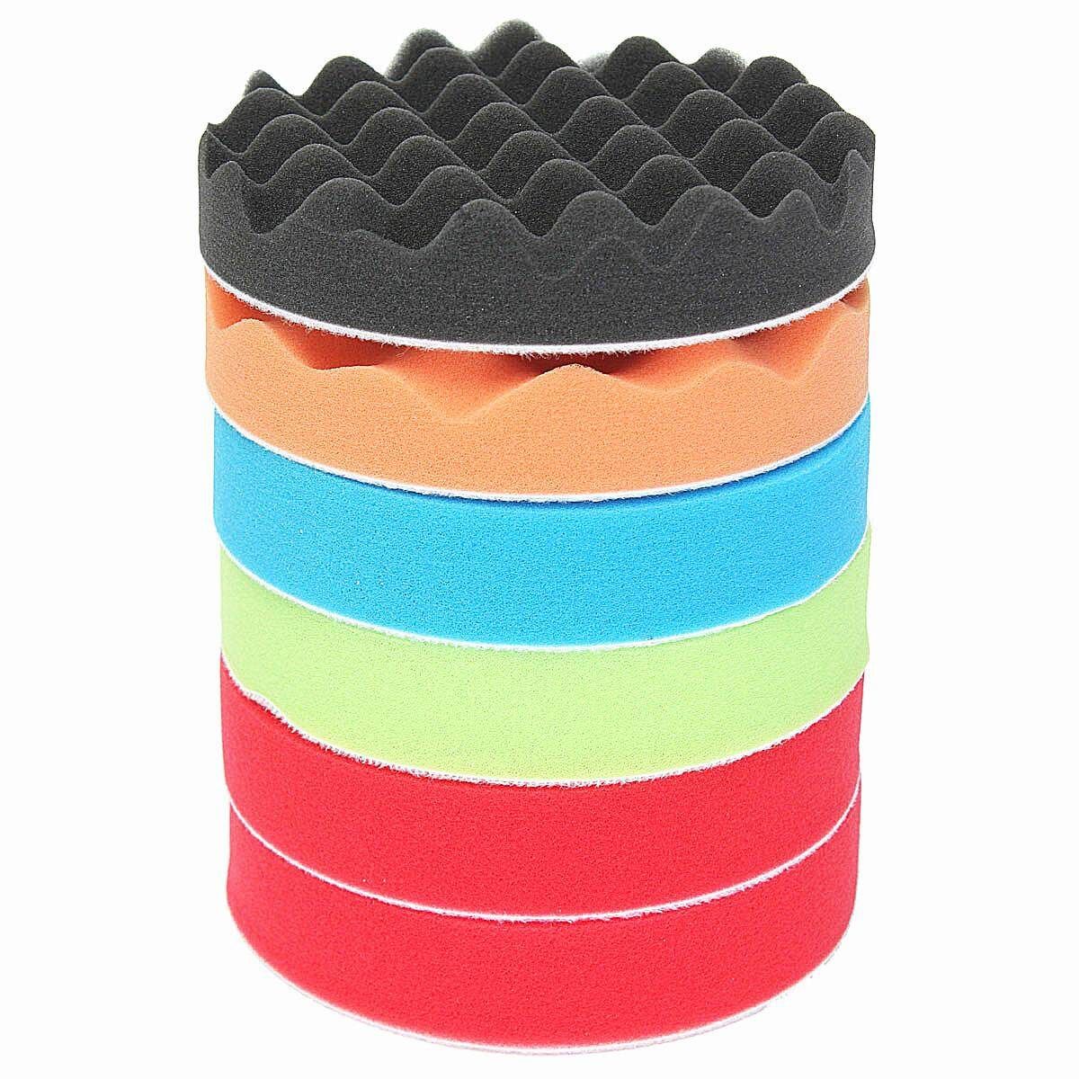 6Pcs 6inch 150mm Sponge Polishing Pad Buffing Foam Buffer Kit For Car Polisher