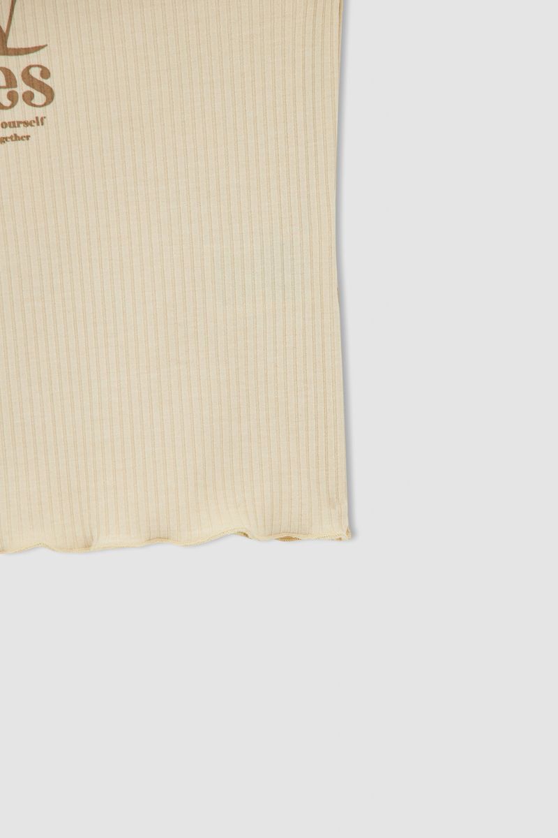 Girl - Slim Fit Short Sleeve Knitted Athlete - Ecru