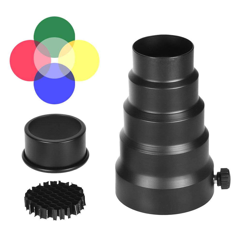 98mm Mini Flash Mount Metal Snoot With Honeycomb