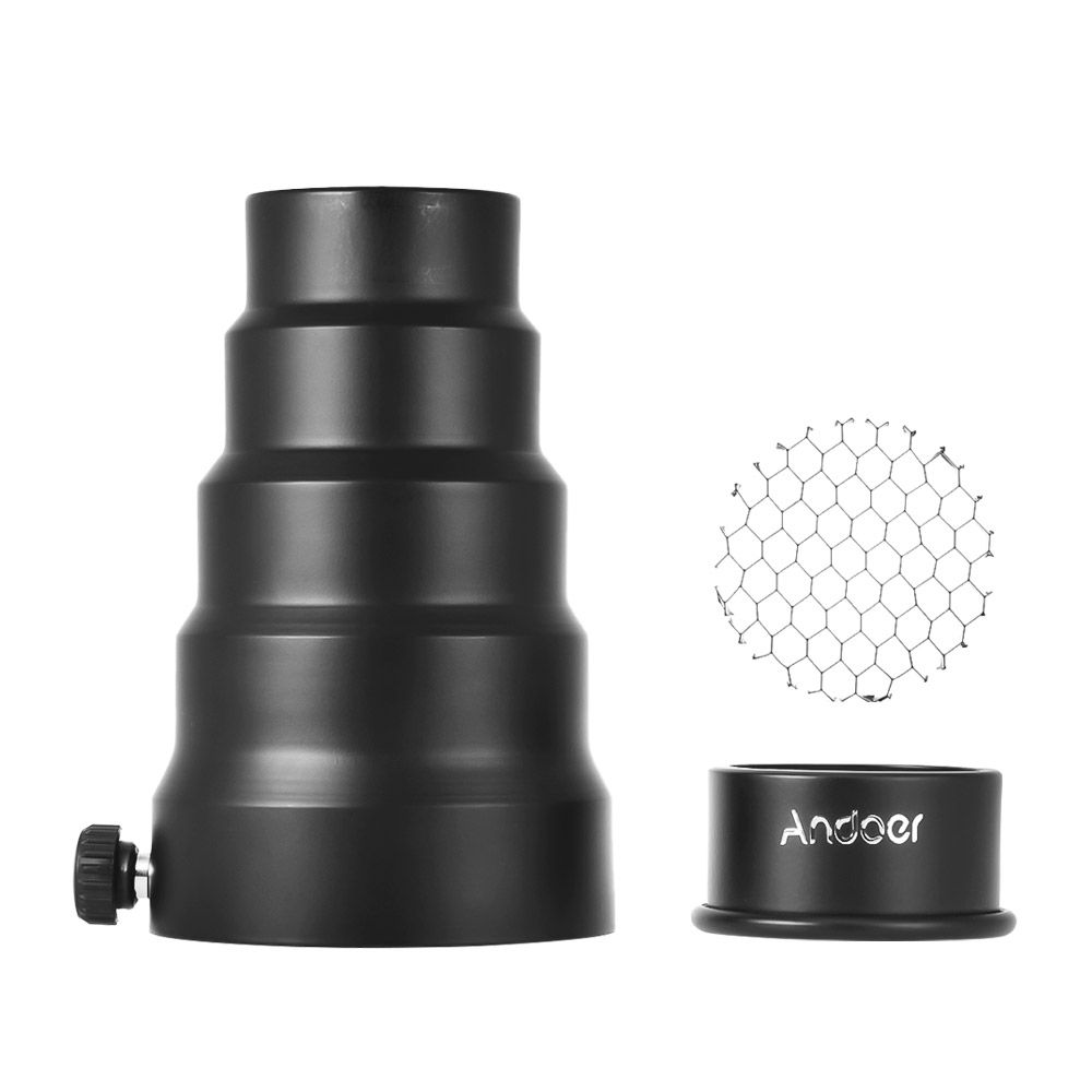 98mm Mini Flash Mount Metal Snoot With Honeycomb